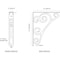 Ekena Millwork Tristan Wrought Iron Bracket, (Triple center brace), Antiqued Pale Gold 2"W x 12"D x 15"H BKTM02X12X15TTNAPG - alternate 5
